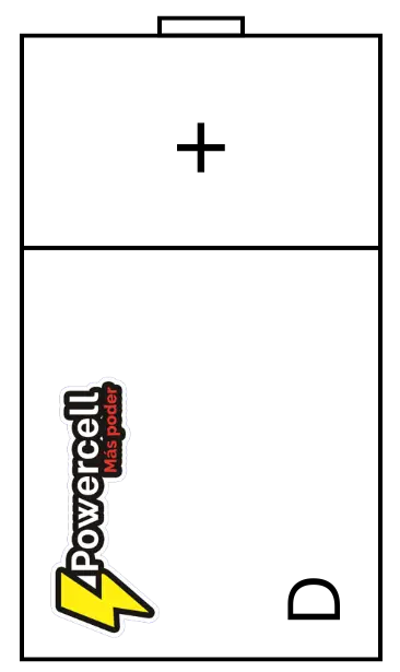 Pila grande D Duracell Panasonic y Powercell